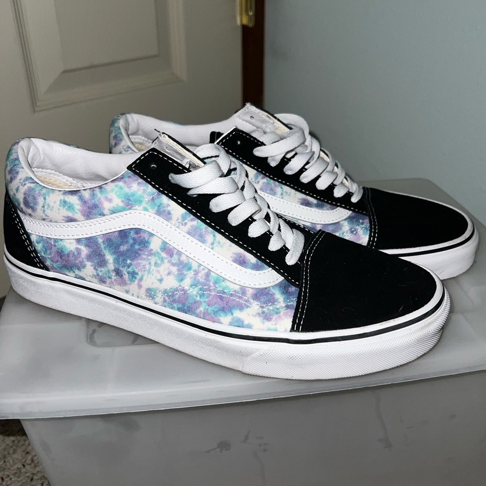 Black and Tie-Dye Old Skool Vans